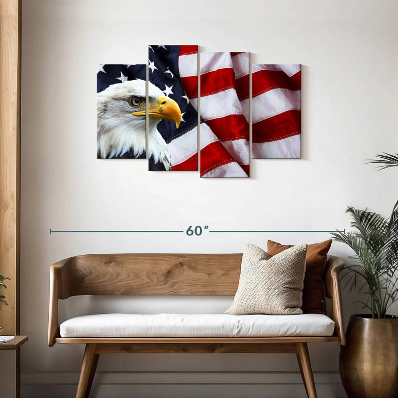 American National Bald Eagle, H 27 po x l 43 po
