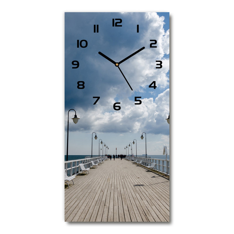 Jadee Glass Wall Clock, Blue/Black