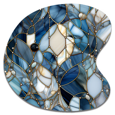 Longchamps - Abstract Marble Metal Wall Sculpture - Drop Shape