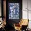  «Lapis Waterfall 2» par Alicia Ludwig, art mural en verre acrylique, 24 po x 36 po