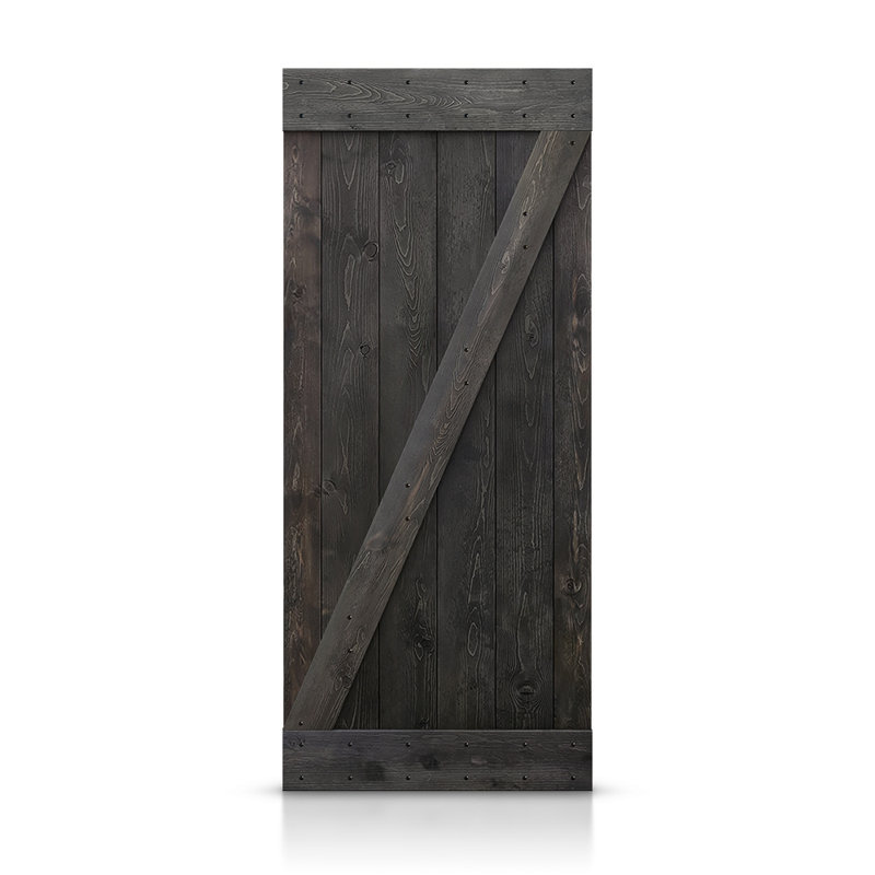 Porte de grange en bois lambrissé, Noir anthracite, 30 po x 84 po