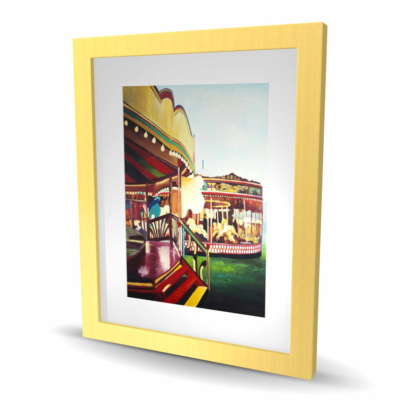 Carousel in a Carnaval - Framed Matted Print for Home Decor