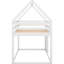 Lit simple superposé simple en blanc, en forme de maison avec - détail de maison basse robuste et pratique, blanc pour une montée facile