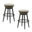 Mauve d'extérieur 2 pièces Tabourets de bar rotatifs modernes, chaises de bar en aluminium sans dossier avec coussin