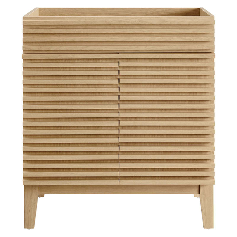 Render 30" Oak Mid-Century Modern Bathroom Vanity