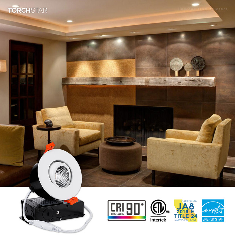 3" LED Gimbal Remodel Recessed Light Ceiling Downlight with J-Box 3000K Warm White