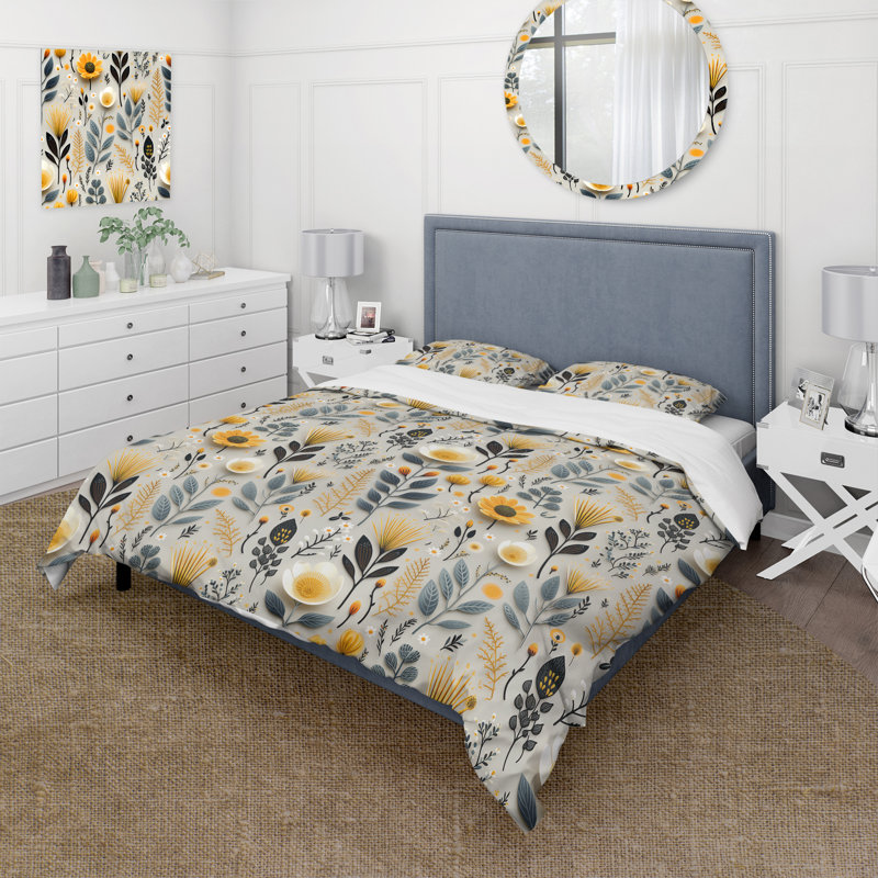 Ensemble de housse de couette Nature's Exquis Floral Collage II - Floral, Housse de couette simple + 1 taie décorative stan