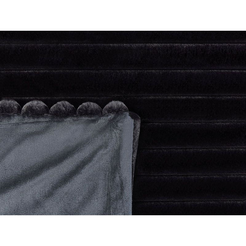 RAKYA Polyester Striped Bedspread, Black