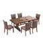 Mid Century Modern 7-Piece Dining Table Set With Rectangular Table And Faux Leather Upholstered Chairs, Ideal For Elegant And Retro Home Decor, Dining Table Set