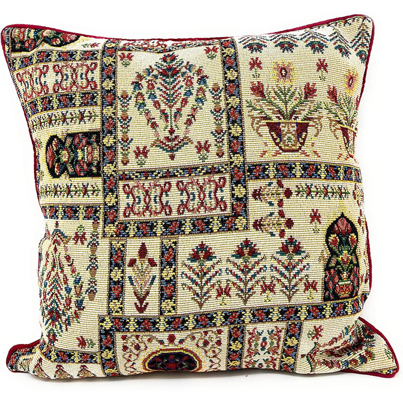 Floral Cotton Blend Pillow Cover
