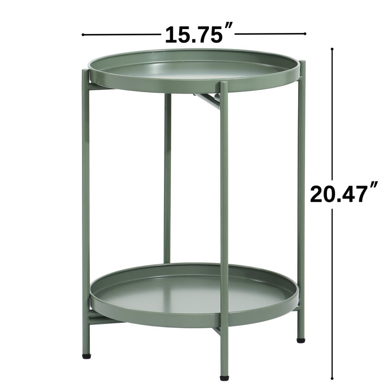 Table de bout ronde à 2 niveaux, Vert sauge