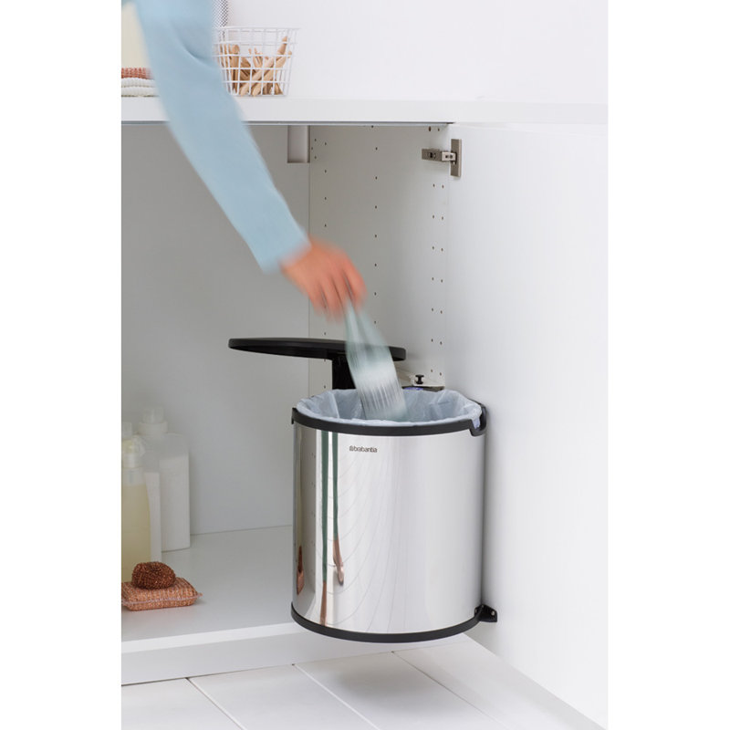 Brabantia 15 Litre Built in Bin, Brilliant Steel