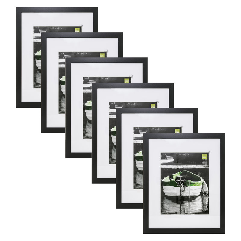 Ensemble de 6 cadres muraux Gallery, Noir, 16 po x 20 po