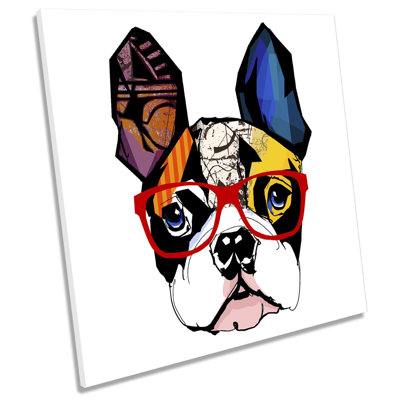 French Bulldog Sunglasses Picture - Wrapped Canvas Art Prints
