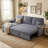 83.5"Sectional Sleeper Sofa with Pull-Out Bed, Plush Corduroy L-Shaped Modular Couch with Storage Chaise and USB Charging-2128405430