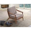 Fauteuil d'appoint en tissu et finition brune