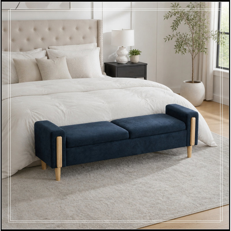 Fauteuil Stéphanie en chenille avec accoudoirs et pieds robustes, Blue