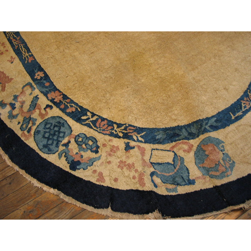 Antique Peking Chinese Allover Yellow 1900s Rug