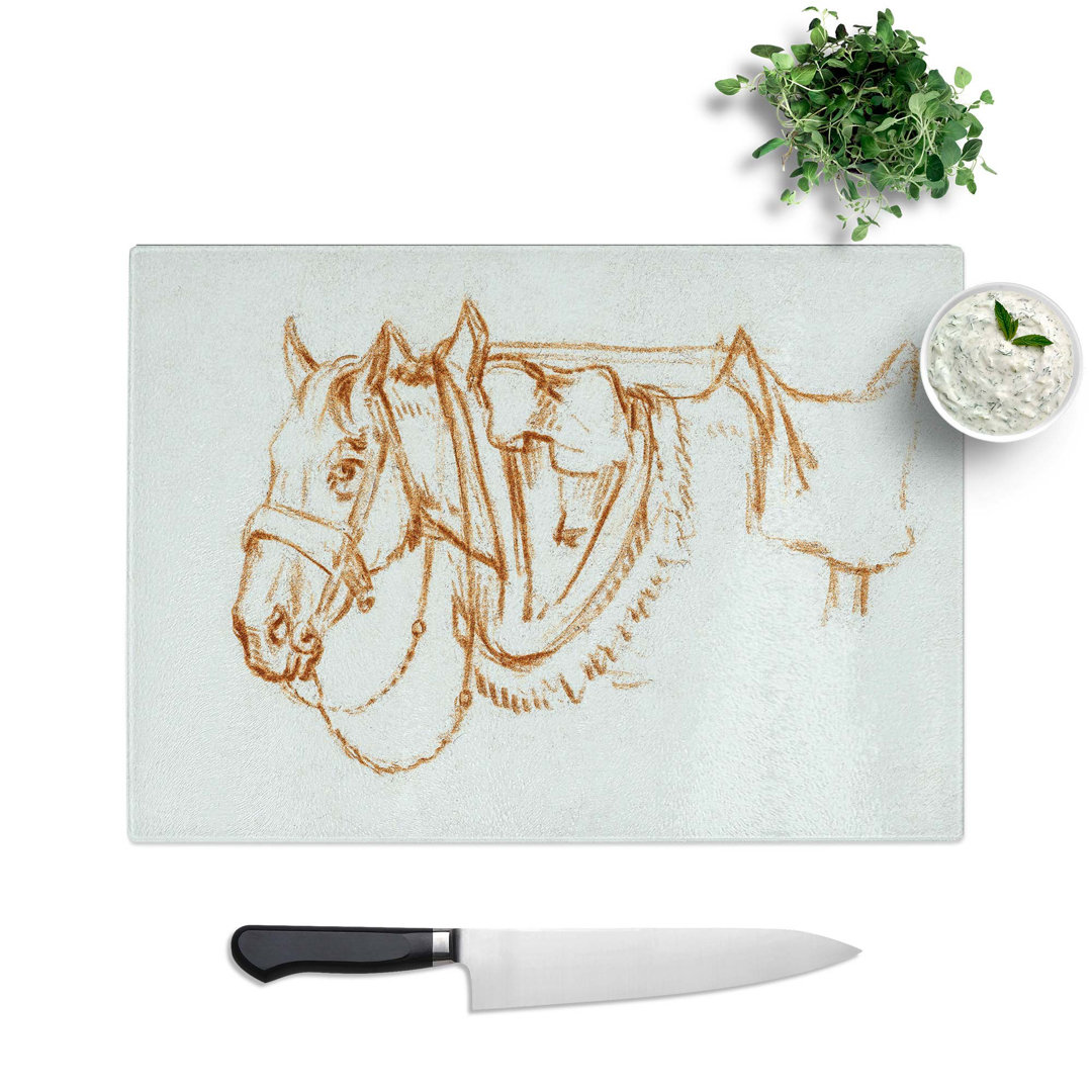Tempered Glass Rigged Horse by Jean Bernard Chopping Board