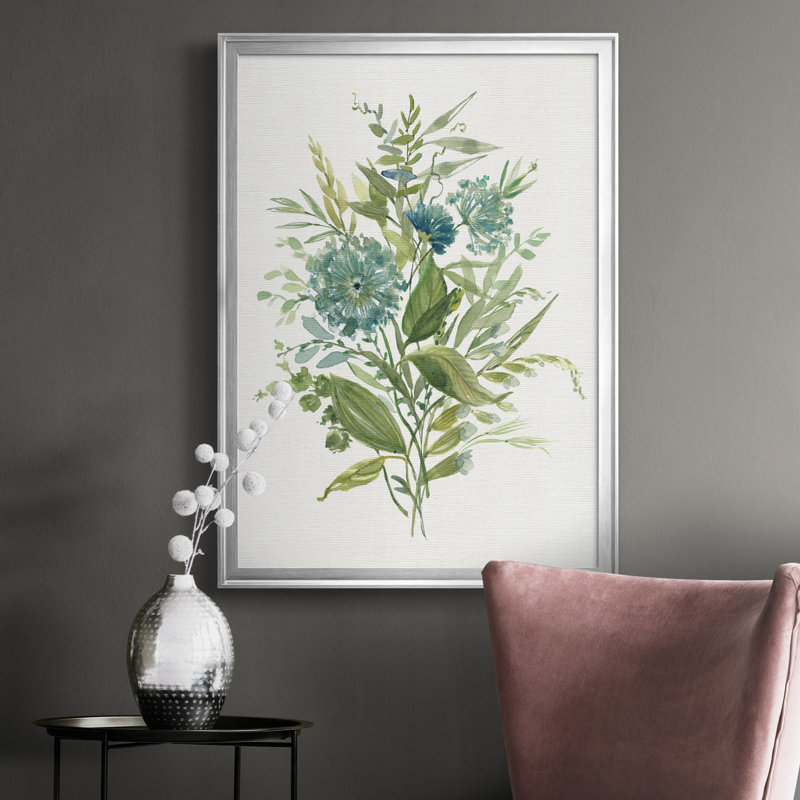 Greenery II - Peinture sur toile encadrée, H 30,5 po x l 42,5 po x P 1,5 po, Argent