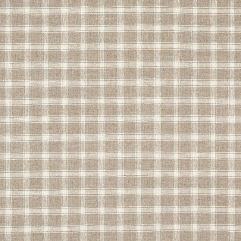 Crawford Linen Check Fabric, Flax