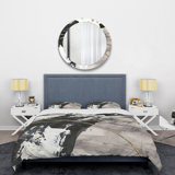 Glam Painted Arcs I - Transitional Duvet Cover Set - Microfiber Polyester