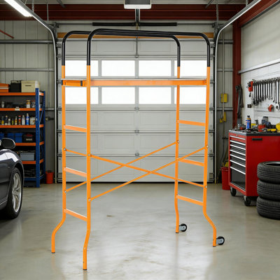 4-Step Steel Scaffold with Wheels