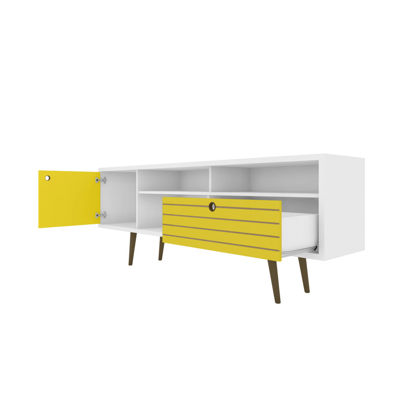 Darryl TV Stand, White/Yellow
