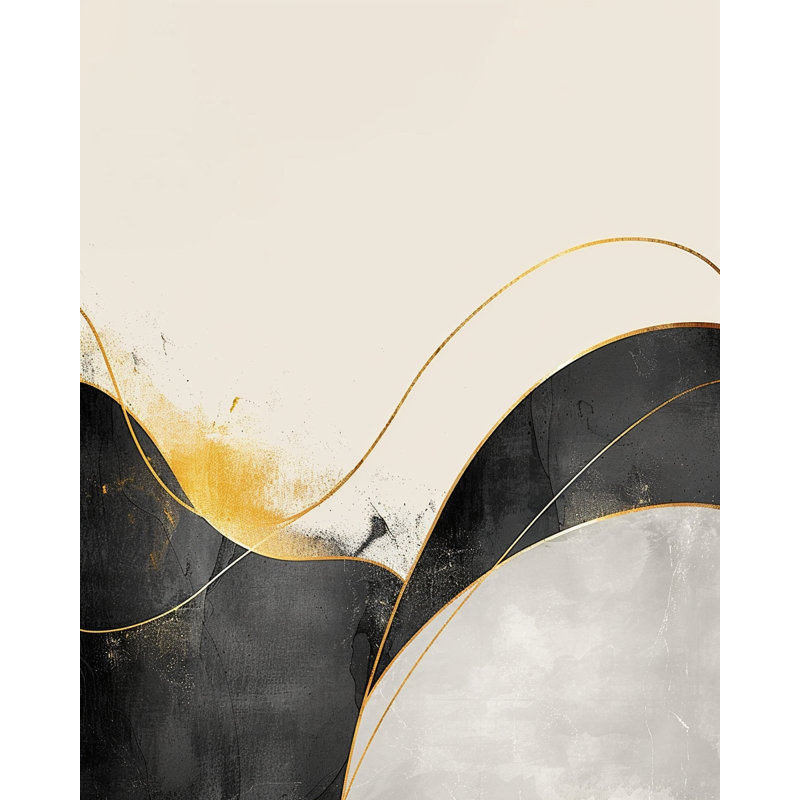 Art mural sur toile ondulée noire et noire, L 36 po x H 48 po x P 1,5 po
