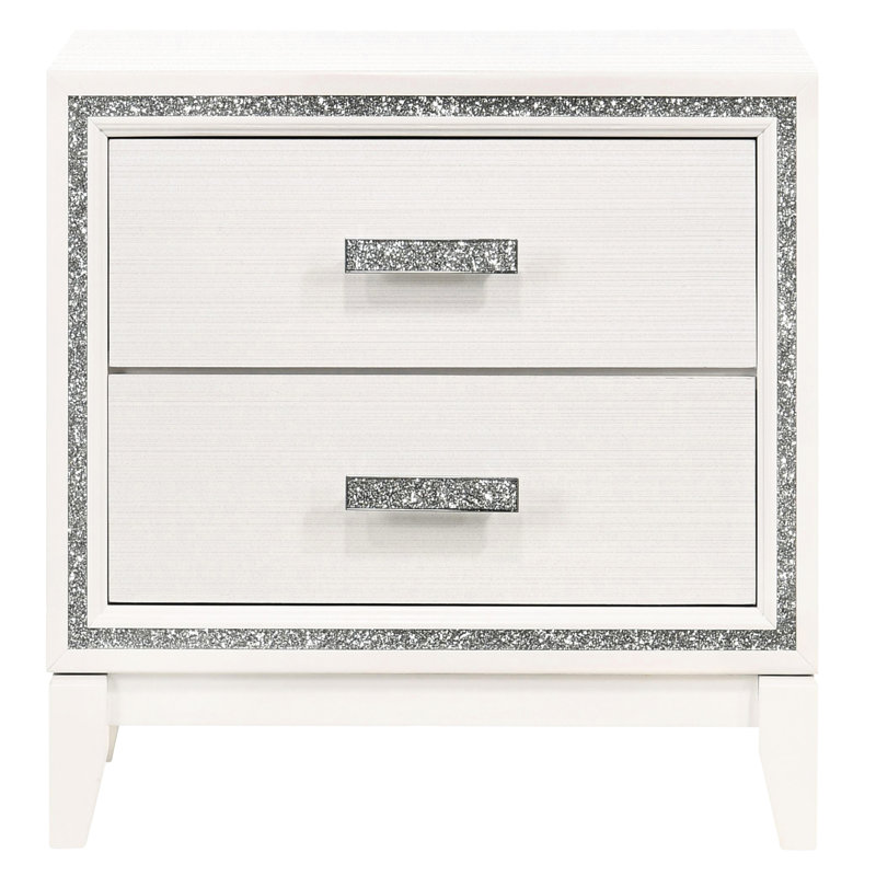 Table de chevet 2 en blanc - Rangement de chambre à coucher moderne avec option de conception sécuritaire