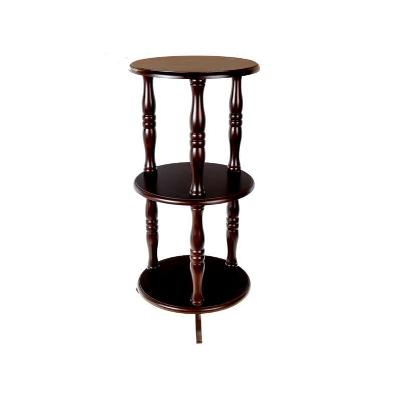 Étagère ronde en bois à 3 niveaux