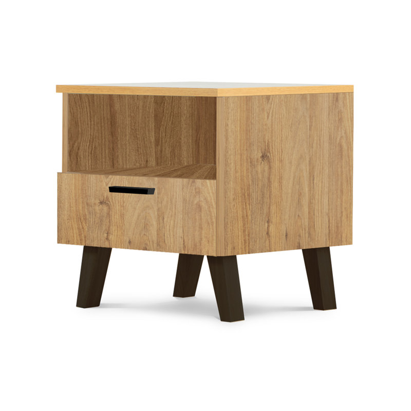 Oakcrest 48cm W Solid Wood Bedside Table
