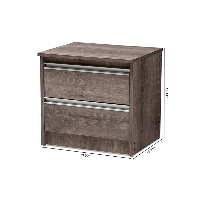 Table de chevet 2 tiroirs Caden Naomi
