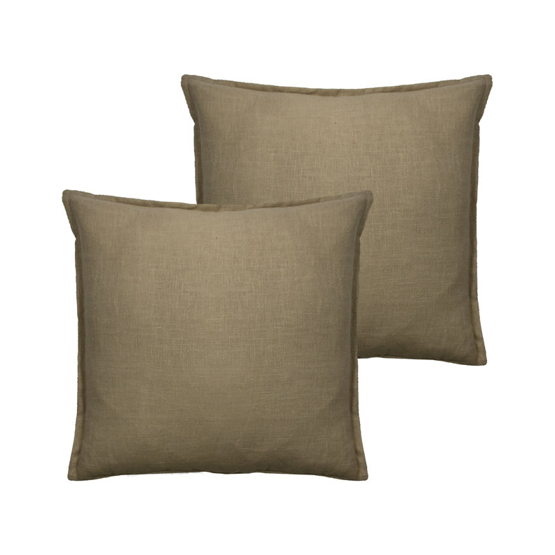 Lombard Reversible Decorative Linen Throw Pillow, Ecru