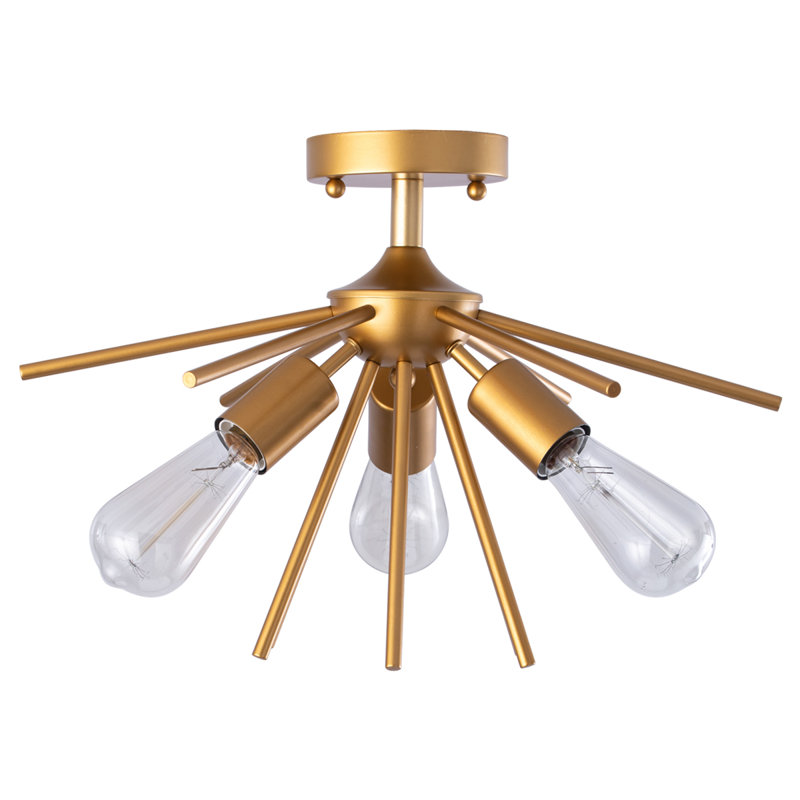 Cendi Semi Flush Mount, Brass