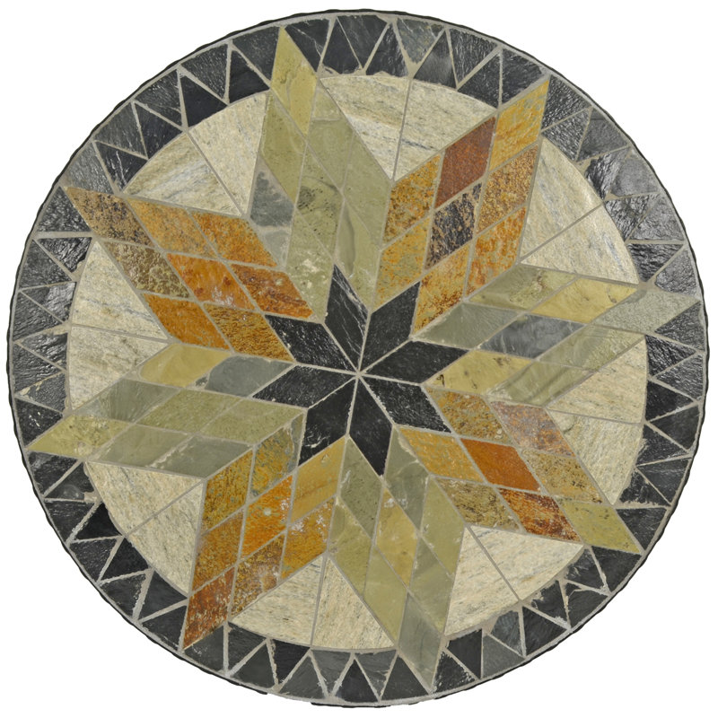 Montilla Garden Stone Mosaic Bistro Table, 73cm H x 60cm L x 60 cm W
