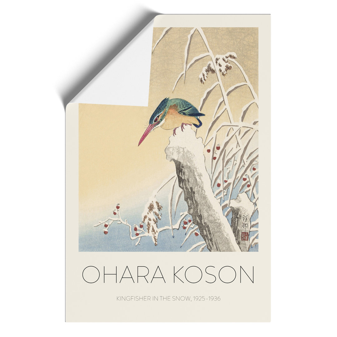 Kingfisher in the Snow Print by Ohara Koson - Frameless Print