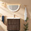 Meuble-lavabo mural moderne avec lavabo, conception en noyer contreplaqué pour salle de bain contemporaine