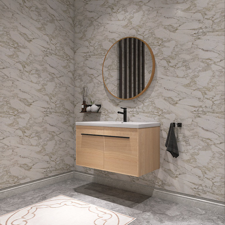 35.46'' Single Bathroom Vanity with Resin Top