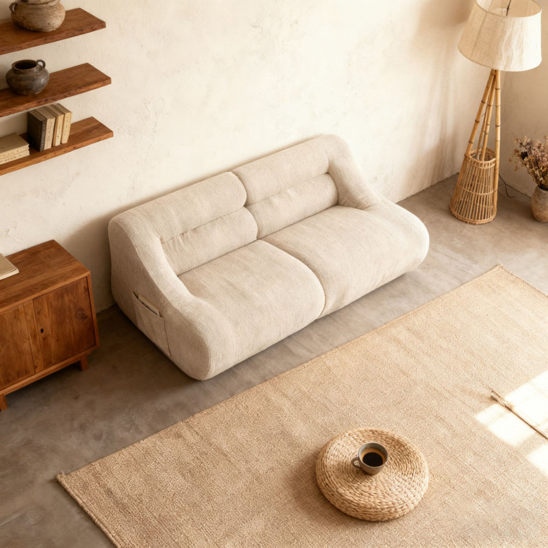 Canapé moderne avec tissu chenille, Beige