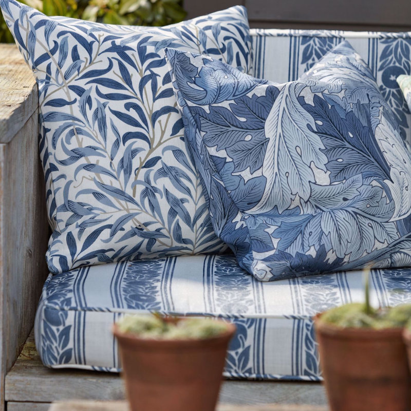 Acanthus Fabric, Mineral Blue/Linen