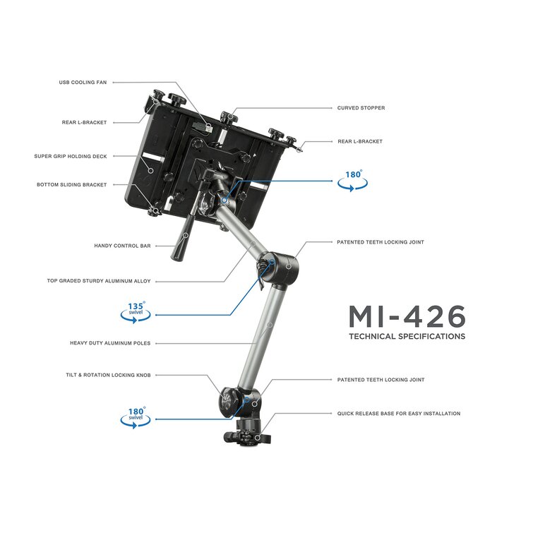 Mount-It. Support mi-426 iPad Voiture Standard Support pour ordinateur  portable
