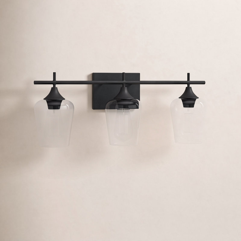Breena Dimmable Vanity Light in Black, Black, Clear