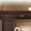Buffet 62 po en bois massif avec panneau de porte sculpté à la main, brun noyer