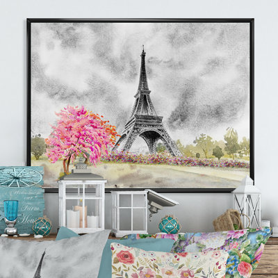 «Paris Eiffel Tower In Beau Fitul Summer IV», reproduction sur toile flottante