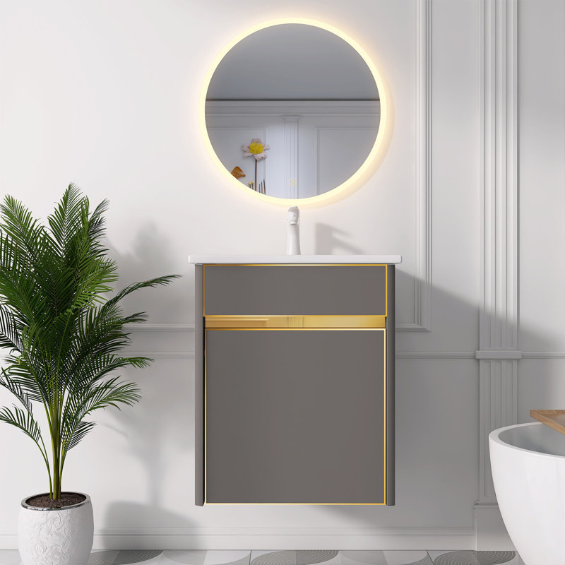 Ensemble de meuble-lavabo simple 16 po avec comptoir en céramique Vassila