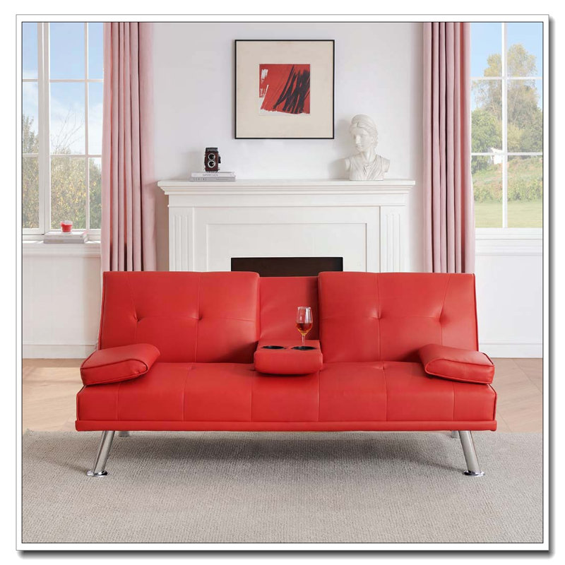 Canapé-lit double 67 po, Rouge