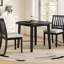 Ensemble de table de salle à manger 3 pièces pour 2 personnes, 1 table de salle à manger pliante en bois + 2 chaises rembourrées, conception compacte pour petits appartements et salles à manger - Noir-398058004