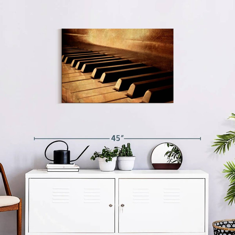 Abarca Sepia Piano Keys, 20" H x 30" W