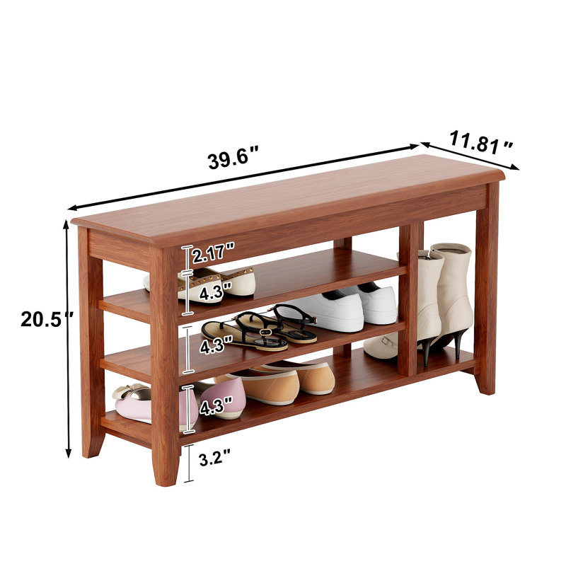 Range-chaussures 100% en bois massif avec porte avant, banc à chaussures en bois massif, 550 livres, porte d'entrée, couloir, range-chaussures avec espace pour les bottes